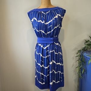 Royal Blue Short Dress, Cinched Waist, Belt, XXS